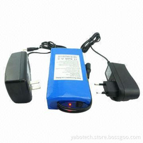 12V 9,800mAh Li-ion battery pack, 12V, 9.8A, with LED battery indicator